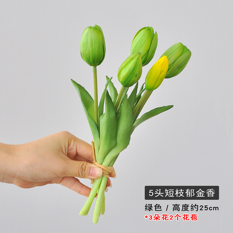 5-head short rod tulip artificial bouquet home furnishings decoration ins style photo props soft glue tulip fake flower Application Scenario