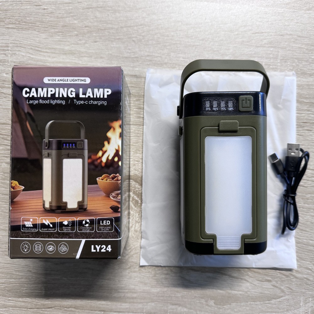 cross-border new arrival multifunctional foldable four-leaf three-leaf camping lantern outdoor camping with hook led tent light full figure
