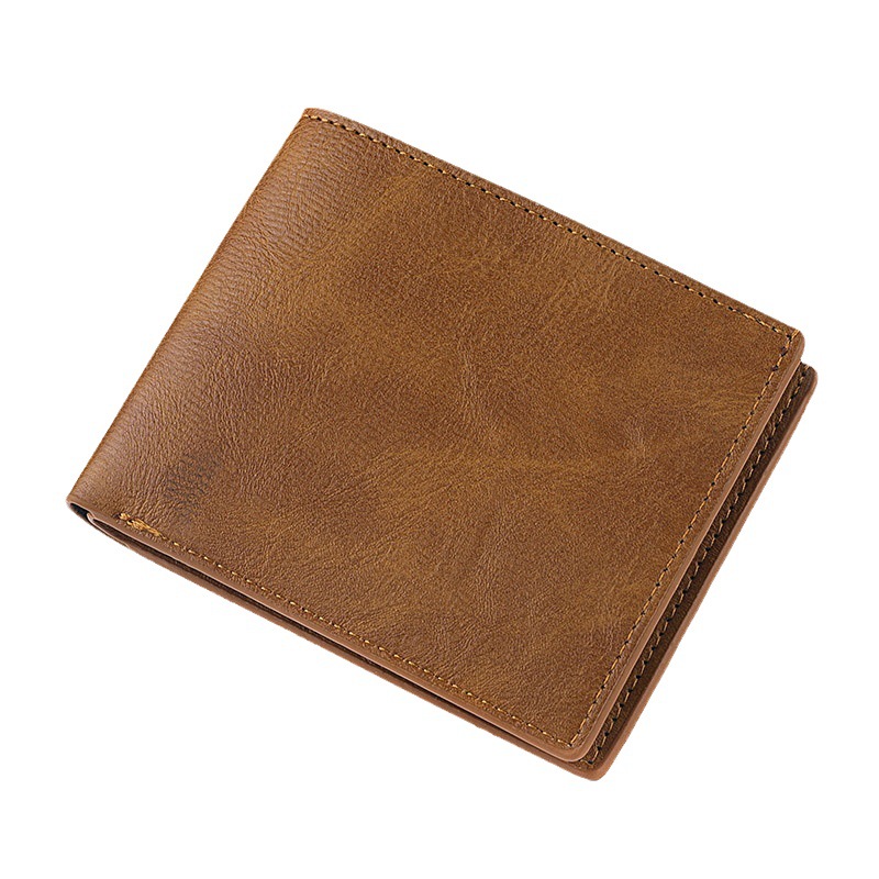 horizontal wallet wholesale men's short wallet men's student wallet retro wallet no logo factory spot Item Picture