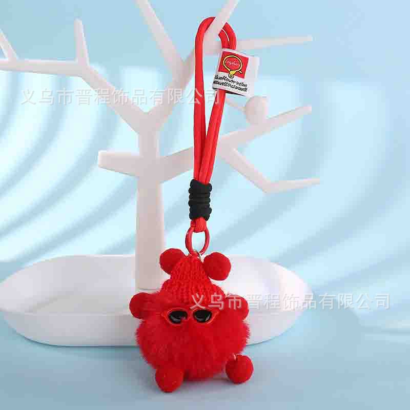 best-seller on douyin colorful plush elf keychain cute cartoon small briquette doll pendant bag ornaments batch details Picture