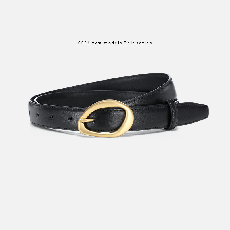 rose same style leather belt female ornament design niche fashion cowhide korean style with jeans pin buckle belt details Picture