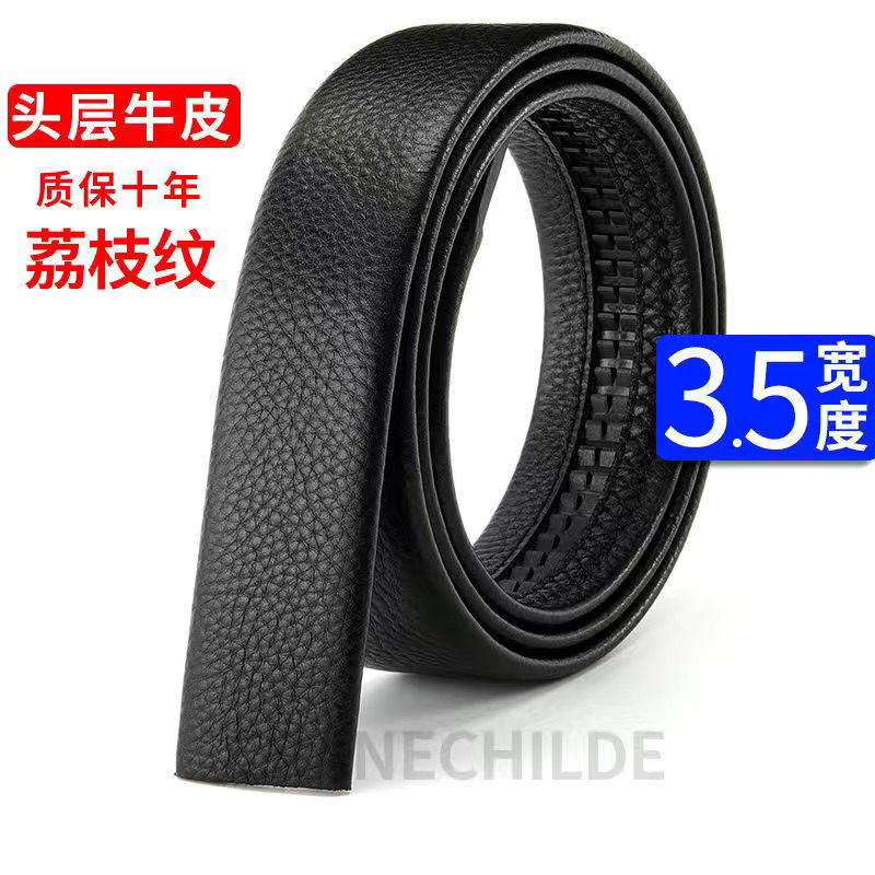 double-sided head layer cowhide men's leather belt comfort click belt genuine leather authentic pure cowhide pants belt belt wholesale details Picture