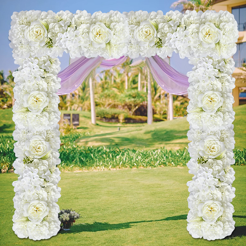 new wedding simulation floor flower silk flower decoration fake flower row hotel flower wall road lead wedding arch floral Application Scenario