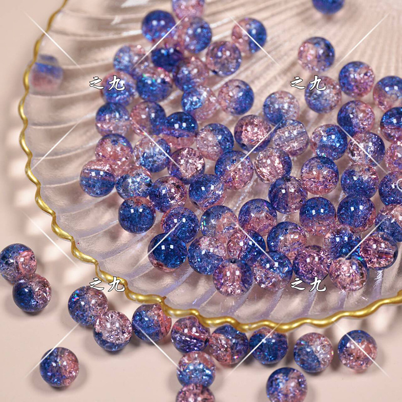 wholesale 10mm ice crack popcorn glass bead transparent glass scattered beads diy handmade bracelet necklace material Application Scenario