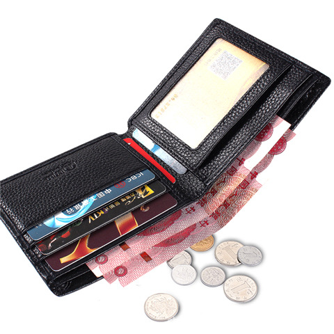 kangaroo domain leather wallet cowhide wallet men's short cowhide wallet zipper can hold driving license card holder tide full figure