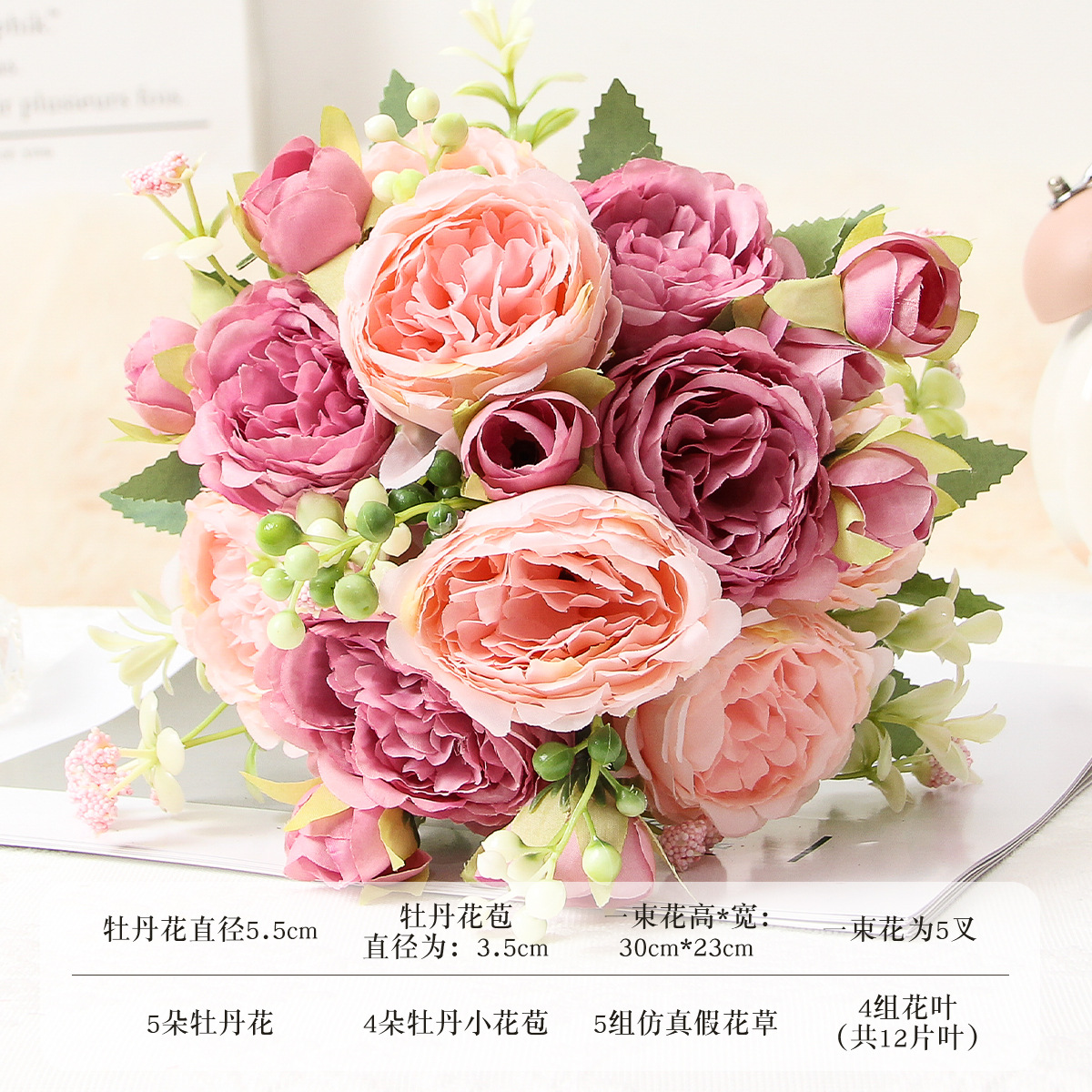 artificial green plant shugar ranunculus asiaticus fake flower wedding room decoration home living room dress up artificial bouquet flower material Specification drawing