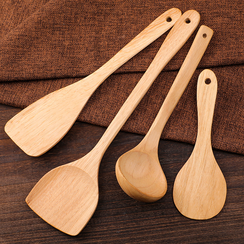 wood spatula non-stick pan dedicated spatula wooden kitchenware long handle wood spatula household paint-free wax-free full figure