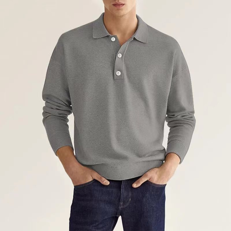 2025 spring and autumn men's long-sleeved lapel shirt fashion button men's casual jacket shirt cross-border men's top full figure