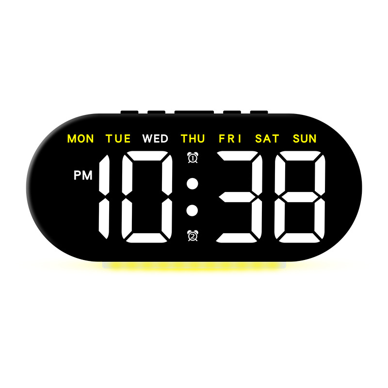cross-border innovative led large digital clock ambience light date desk clock multi-function digital alarm clock gh8033 full figure