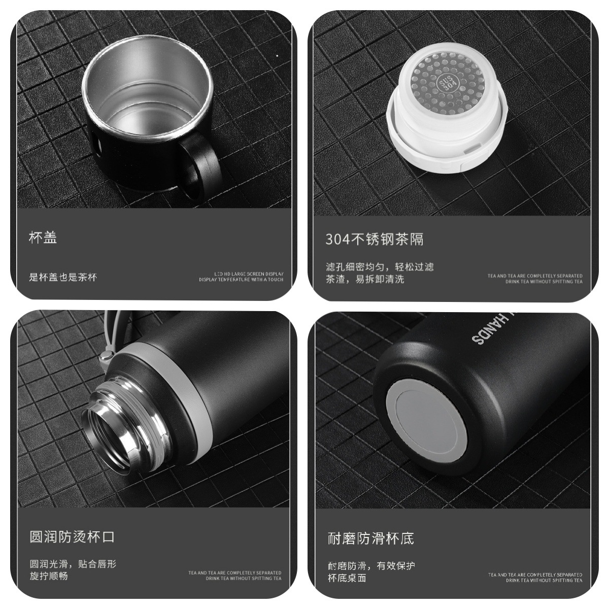 new simple large capacity cup 316 stainless steel thermos cup outdoor portable vacuum portable thermos details Picture