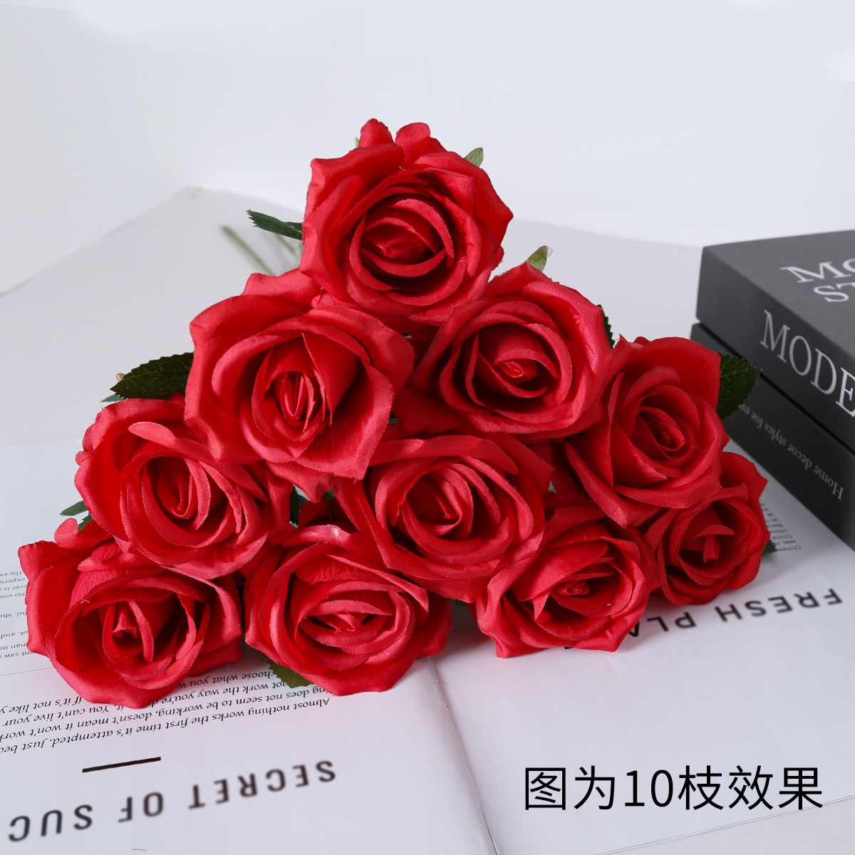 artificial rose valentine's day plastic bouquet home decoration fake flower flower arrangement in living room and dining table dried flower furnishings & decoration Item Picture