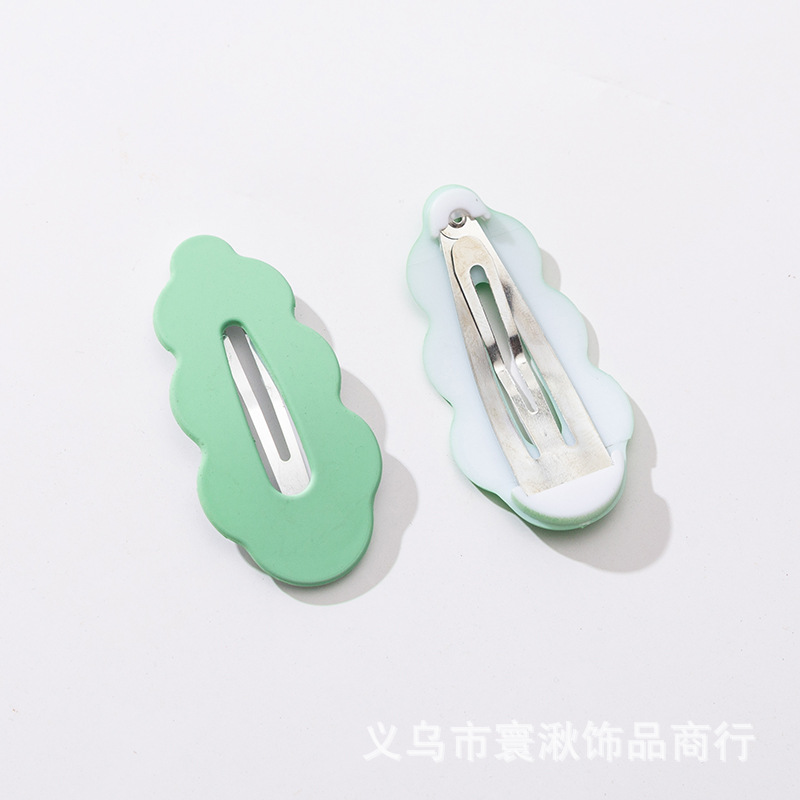 candy color wave clouds bb clip sweet girl barrettes cute bangs side hair clip for broken hair barrettes back head hairpin details Picture