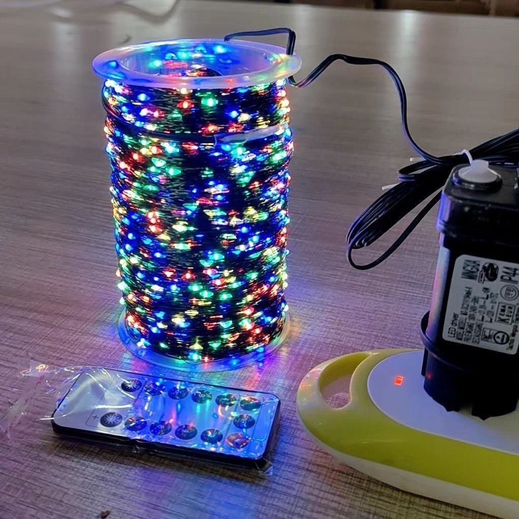 christmas tree lamp string led xingx decoration ambience light outdoor waterproof christmas decorative lights with dark green copper wire details Picture