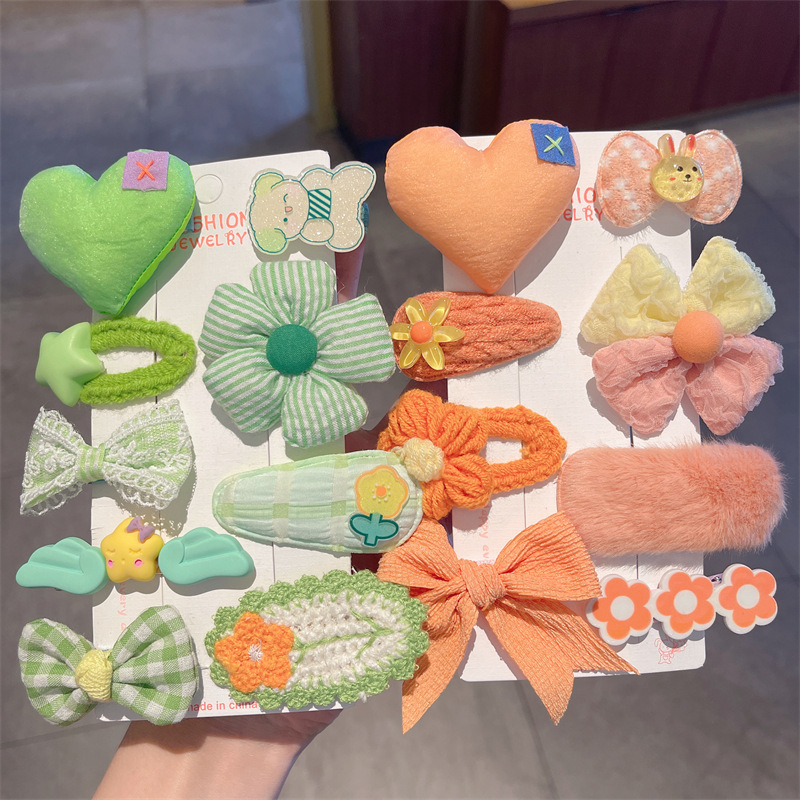 children's barrettes cute plush hairpin 2025 new girls' baby bang clip accessories duckbill clip butterfly headdress Specification drawing
