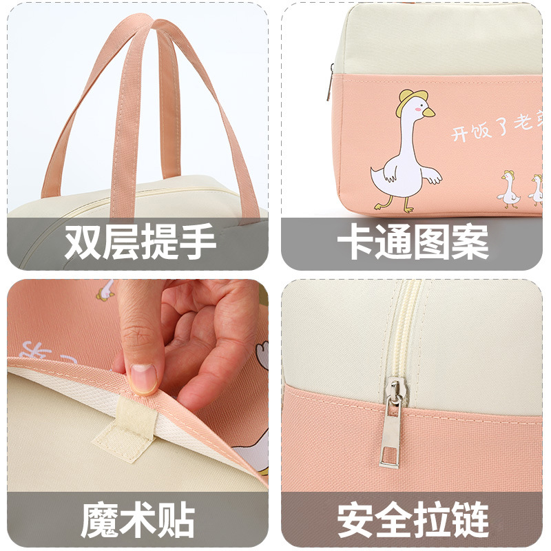 lunch box bag japanese handbag work thickened and large-capacity aluminum foil insulation bag simple rice bag insulation lunch bag Application Scenario