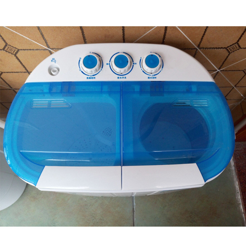 [one piece dropshipping factory direct sales] double barrel household washing machine small semi-or full-automatic double cylinder washing machine Specification drawing