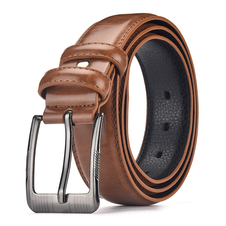 amazon cross-border men's leather belt factory direct hair business pin buckle men's leather belt belt waist belt men's pant belt spot men's Specification drawing