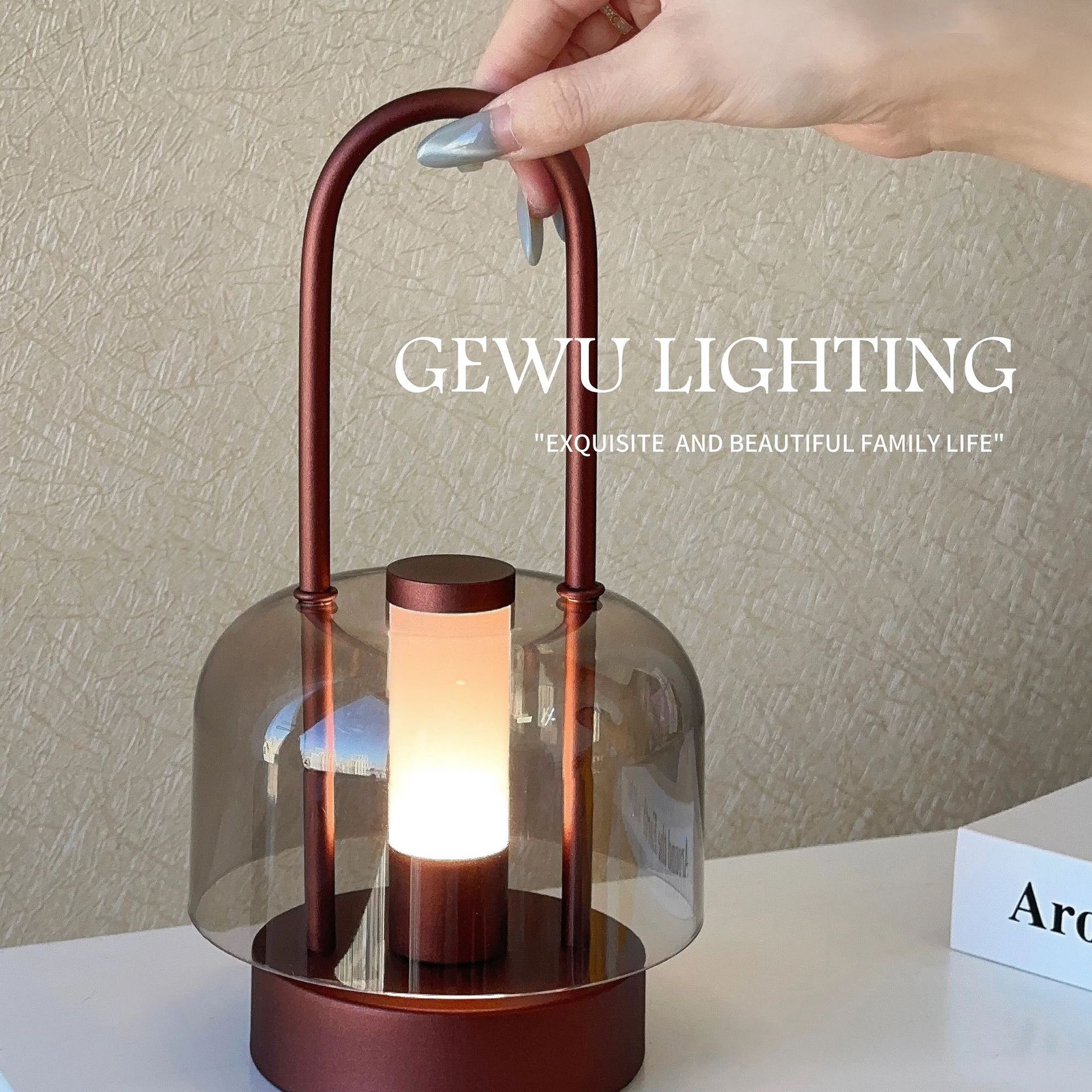 modern light luxury table lamp nordic simple designer bedroom bedside lamp advanced sense decorative lamp charging the third gear dimming details Picture