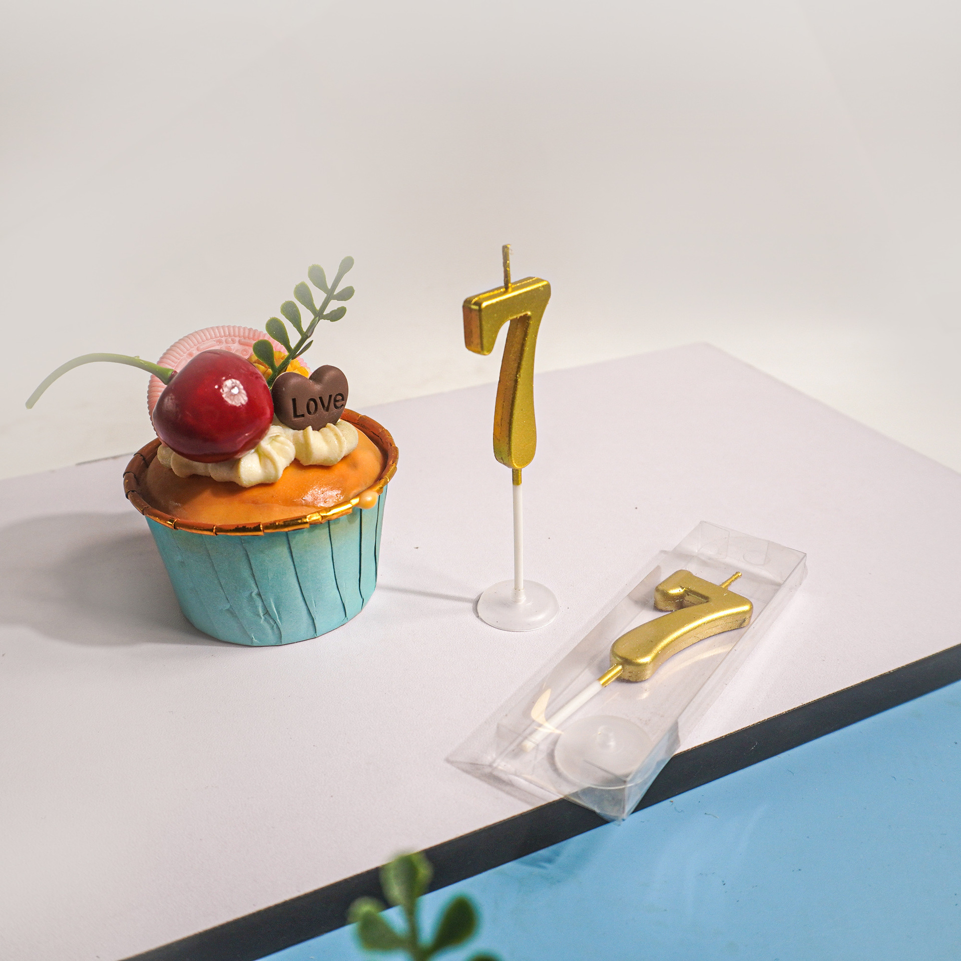 golden digital candle birthday cake adult birthday celebration wedding children full-year dessert cake decoration cross-border plug-in details Picture