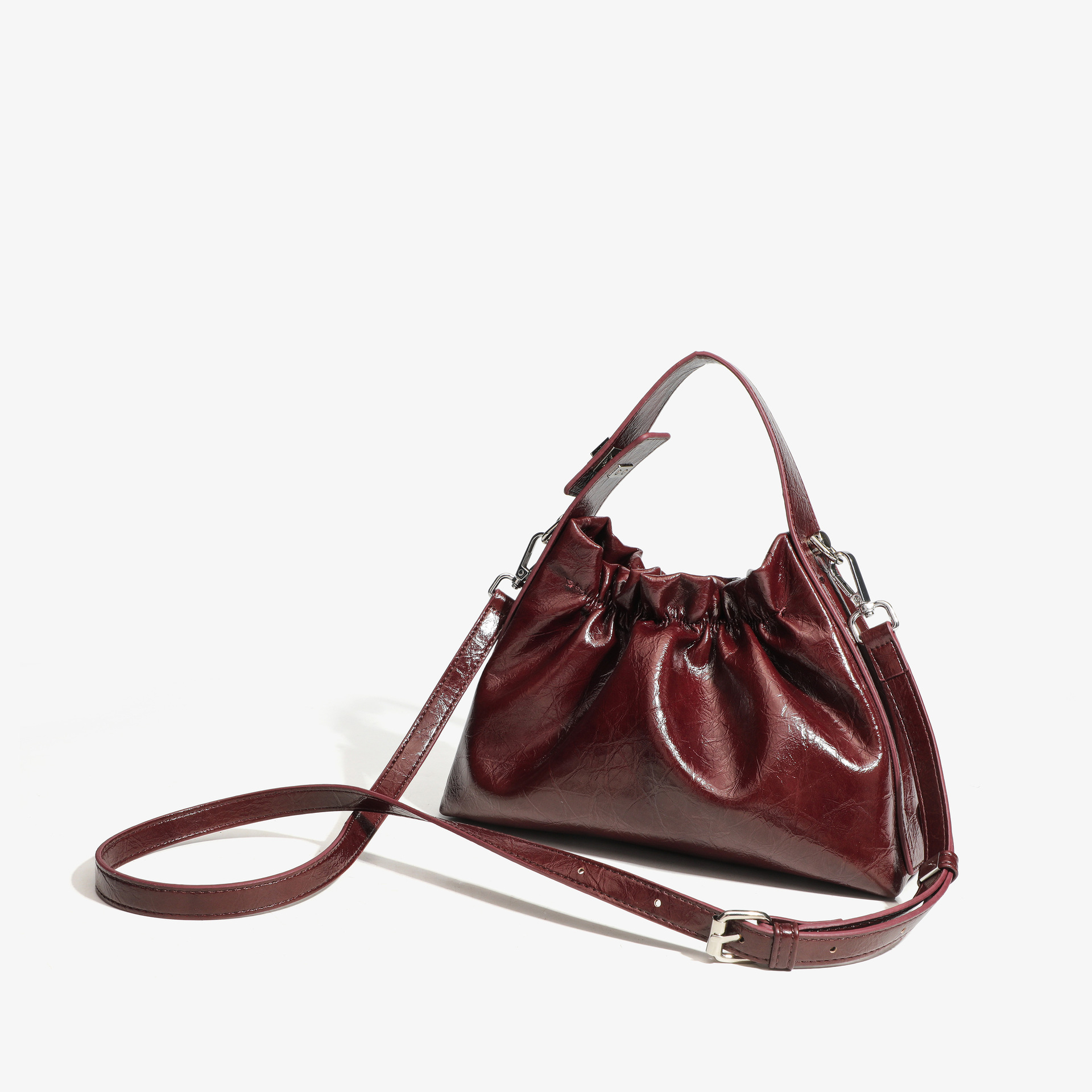 pleated cloud bag handbag for women 2024 autumn and winter new chain one-shoulder crossboby bag soft glutinous bag hand carrying full figure
