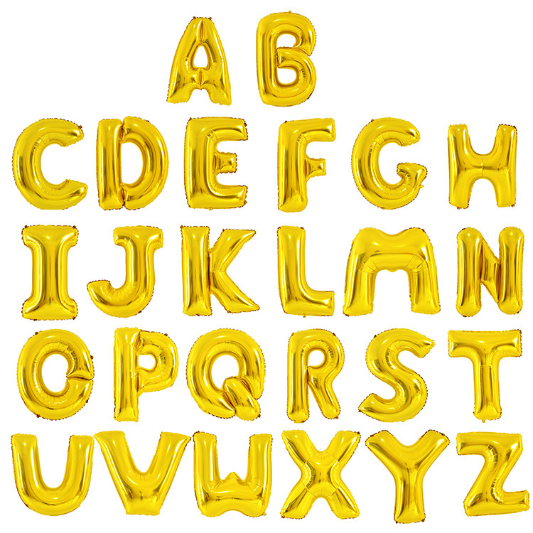 32-inch 40-inch 16-inch english letter aluminum balloon birthday party wedding celebration decoration aluminum foil balloon scene layout full figure
