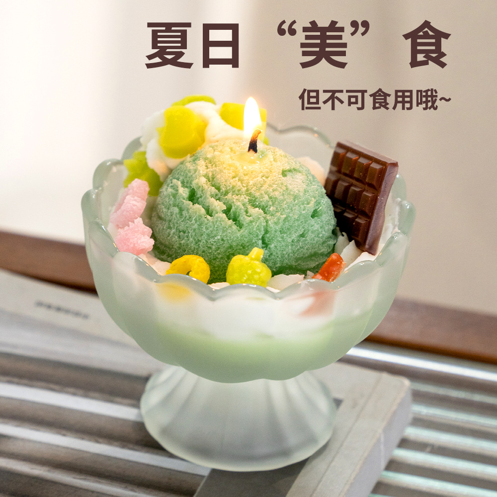 summer fruit ice cream creative exquisite shape yogurt cup soy wax birthday gift hand gift aromatherapy candle details Picture