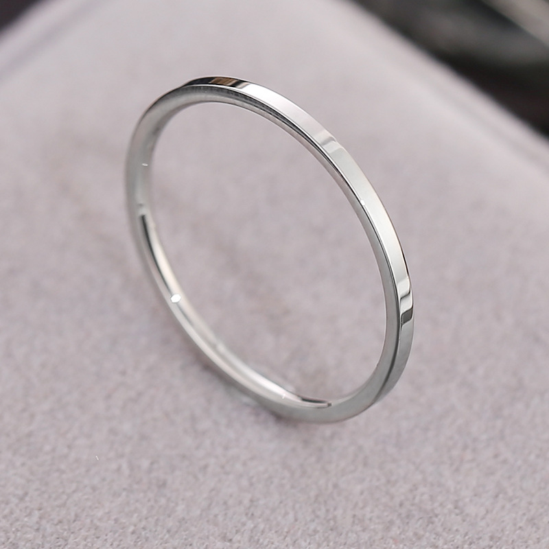 european and american simple titanium steel thin ring female 18k couple couple rings personality trendy stainless steel ins style little finger ring simple bracelet ring Item Picture