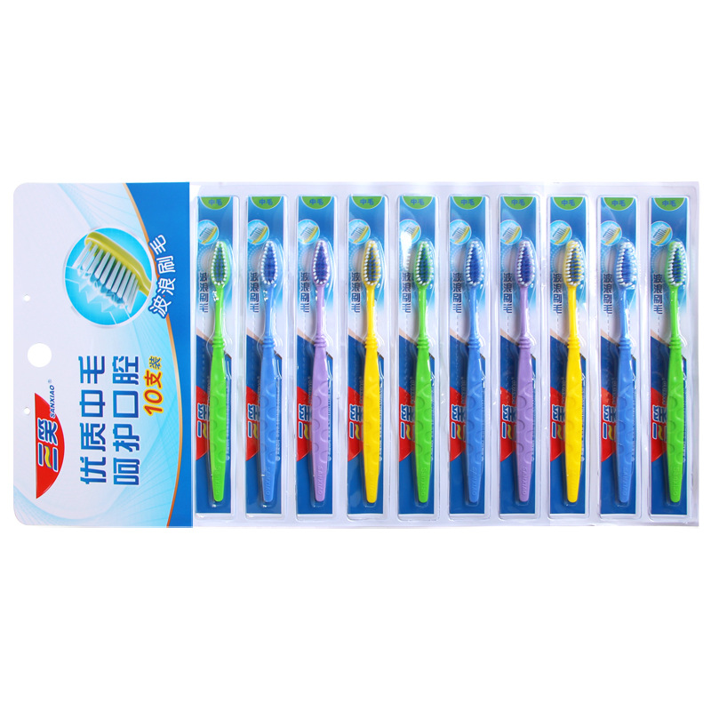 sanxiao toothbrush adult medium-soft bristles toothbrush comfortable soft bristle family pack 998n toothbrush wholesale special offer Item Picture