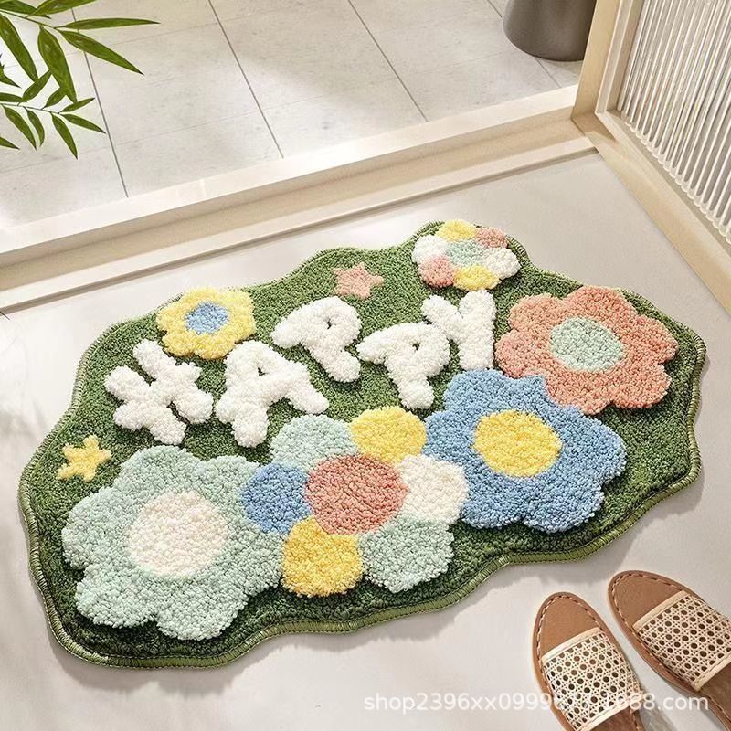 absorbent non-slip mat cashmere carpet cartoon bathroom toilet bathroom mat foot mat absorbent bathroom mats full figure