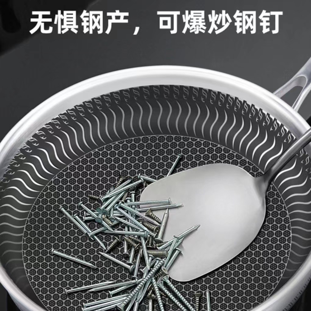 304 stainless steel pan non-stick pan household omelet steak frying pan and pancake pan induction cooker gas stove universal Application Scenario