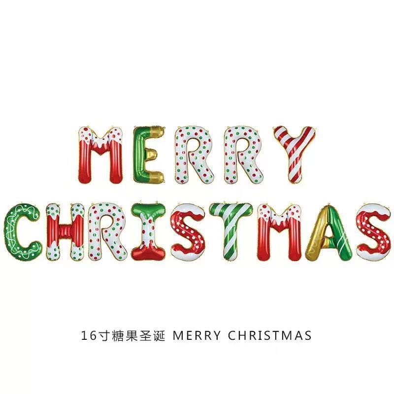christmas happy letter aluminum balloon 16-inch merry christmas holiday party decoration props cabinet full figure