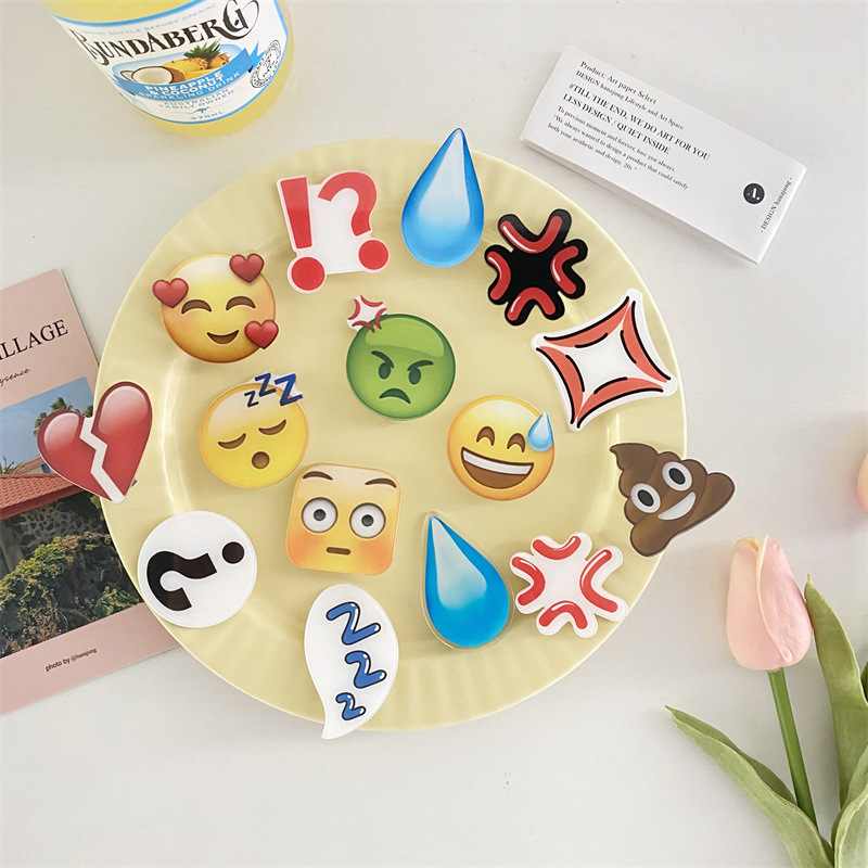 emoji facial expression bag water drop barrettes butt clip acrylic clip hairpin funny sweat drop pp clip stall wholesale Application Scenario