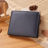 factory wholesale men's wallet short cowhide foreign trade first layer zipper wallet new wallet change Specification drawing