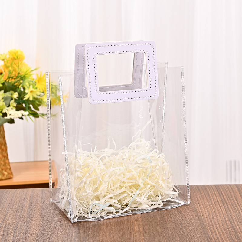 pvc transparent handbag high-grade chinese valentine's day wedding partner gift bag wedding candy plastic handbag Application Scenario