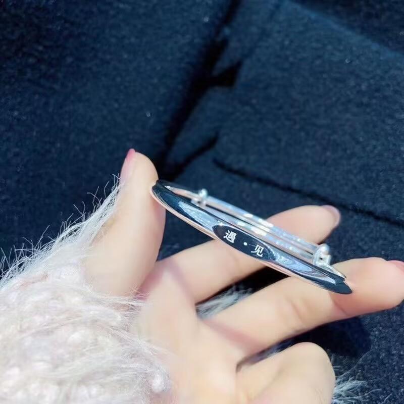 pure silver s999 sterling silver square lucky silver bracelet female young simple solid push-pull bracelet gift 520 Item Picture