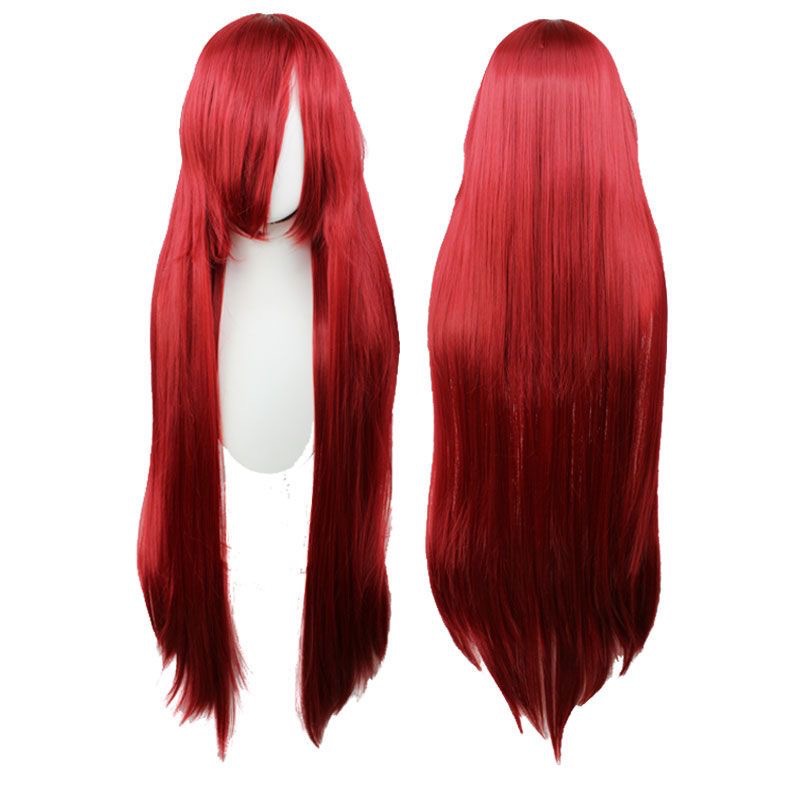 beautiful cartoon universal wig mao niang cos modeling high-temperature fiber simulation color long hair silk bangs headgear wholesale Specification drawing