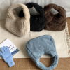women's korean style autumn and winter large-capacity lambswool handbag commute minimalist fashionable teddy plush handbag Item Picture