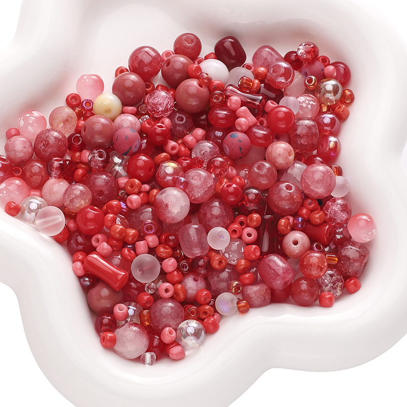 3-12mm glass mixed beads round beads string beads handmade diy bracelet necklace pendant kit accessories wholesale full figure