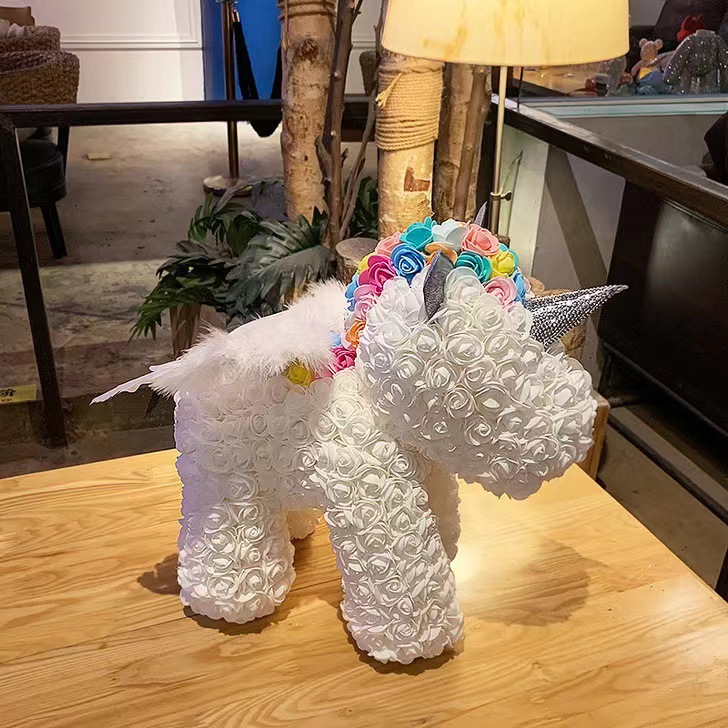 pe foam artificial flower valentine's day gift for girls rose unicorn birthday gift finished product wholesale Item Picture
