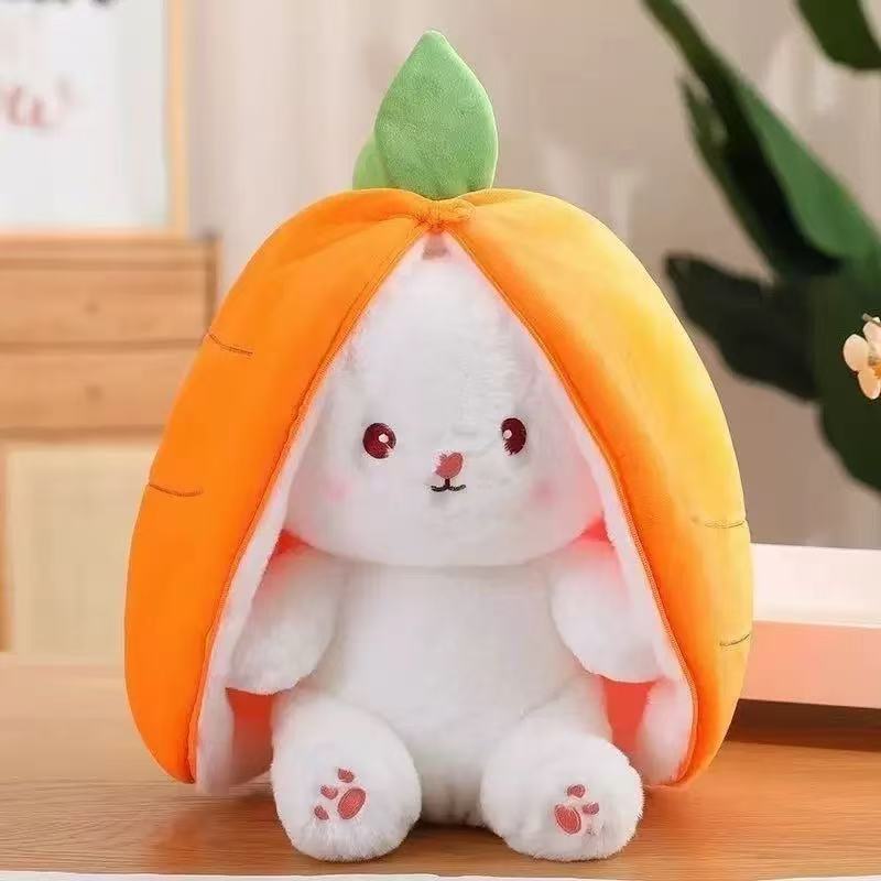 cross-border new arrival strawberry rabbit doll transformation bunny stuffed doll birthday gift carrot rabbit Specification drawing