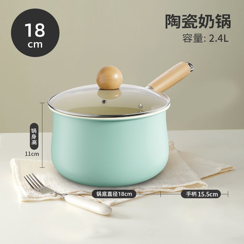 ceramic glaze small milk boiling pot a sound hot sale ceramic non-stick milk pot baby food pot universal stove mini soup pot full figure