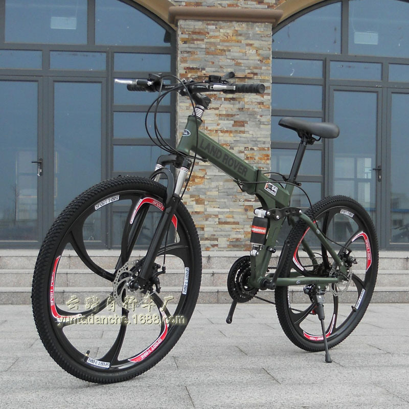 land rover mount mountain bike portable double disc brake double shock absorption folding geared bicycle men and women adult bicycle full figure