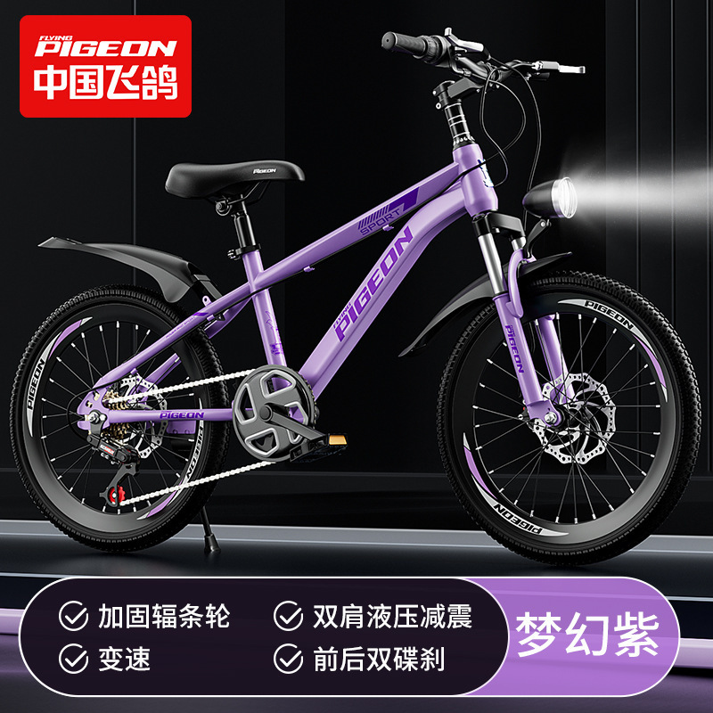flying pigeon children's bicycle boy 6-12-15 years old junior high school student girl variable speed mountain bike details Picture
