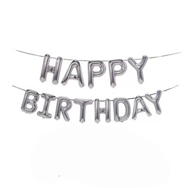 happy birthday letter aluminum film balloon happy birthday set birthday party theme decoration aluminum foil ball Specification drawing