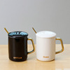 ins light luxury gold-plated handle office couple ceramic mug coffee cup activity gift printed logo Item Picture