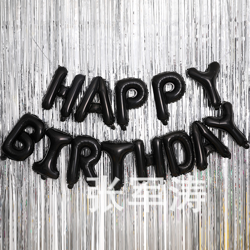 16-inch happy birthday english letter set balloon party decorative aluminium film ball Specification drawing