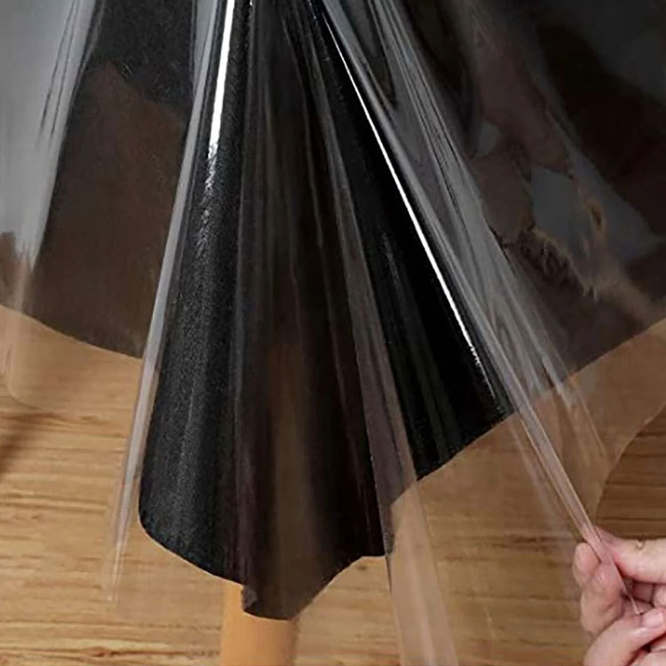 amazon hot 0.13mm transparent pvc straight edge oilproof and heatproof tablecloth living room coffee table dustproof tablecloth wholesale details Picture