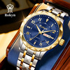 waterproof luminous men's watch double calendar leisure business prism strap quartz watch factory direct sales one piece dropshipping full figure