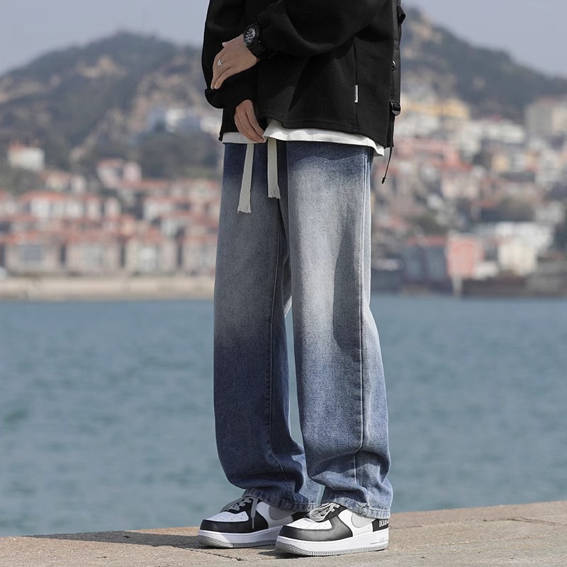 nasa american jeans men's spring, autumn and summer 2025 new loose straight men's wide leg leisure all-matching pants full figure