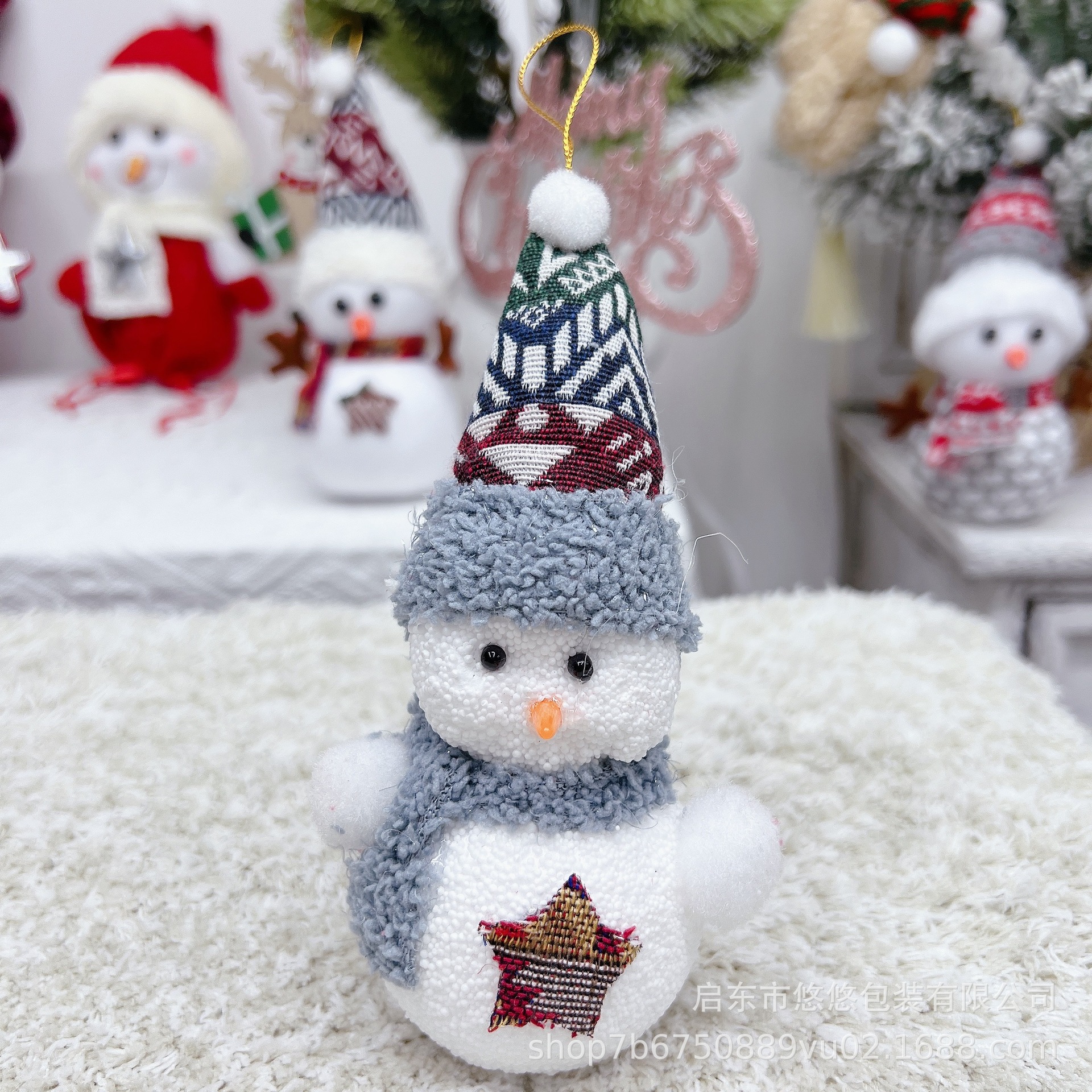 cross-border christmas cute doll hat snowman doll christmas tree decoration pendant gift box plush hang decorations Specification drawing